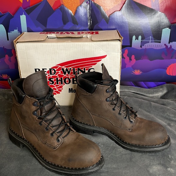 Red Wing 8 inch plain steel toe boots size 11 D oil resistant main image 16
